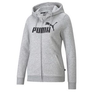 Vest Puma Women Essentials Logo Full Zip Hoodie FL Gray-XS