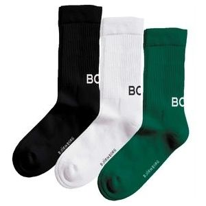 Sok Bjorn Borg Unisex Core Crew Sock Green White Black (3-pack)-Schoenmaat 36 - 40