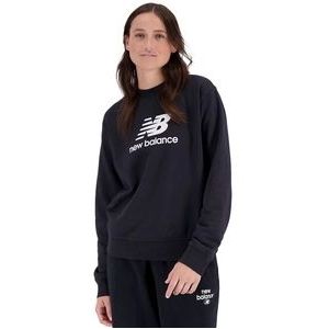 Trui New Balance Women Essentials Stacked Logo French Terry Crewneck Black-XL