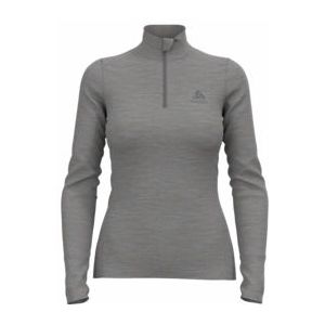 Ondershirt Odlo Women Bl Top Turtle Neck L/S Half Zip Merino 2 Odlo Steel Grey Melange-M