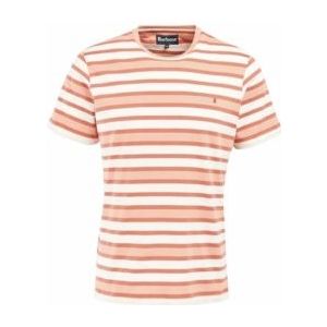 T-Shirt Barbour Men Crundale Stripe Tee Faded Orange-XXL