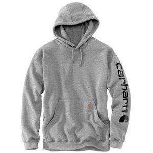 Trui Carhartt Men Sleeve Logo Hooded Sweatshirt Heather Grey Black-L