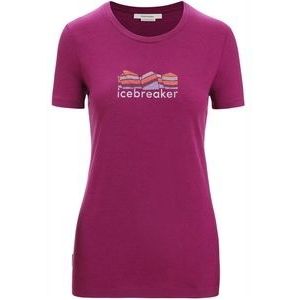 T-Shirt Icebreaker Women Tech Lite II SS Tee Mountain Geology Go Berry-XL