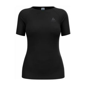 Ondershirt Odlo Women Crew Neck S/S Performance Wool 140 Base Layer Top Black-L