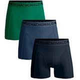 Boxershort Muchachomalo Men Short Solid Blue Blue Green (3-Pack)-M