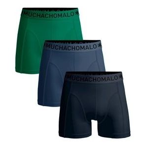 Boxershort Muchachomalo Men Short Solid Blue Blue Green (3-Pack)-M
