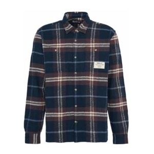 Blouse Barbour Men Coldfall Relaxed Fit Checked Shirt Navy-XL