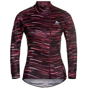 Fietsshirt Odlo Women Midlayer Full Zip Zeroweight Ceramiwarm Winetasting-S