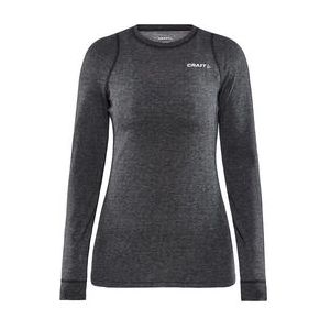 Ondershirt Craft Women Core Wool Merino LS Tee Black Melange-XL