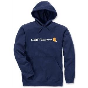 Trui Carhartt Men Signature Logo Hooded Sweatshirt New Navy-L