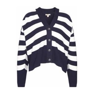 Vest Barbour Women Mariner Knitted Cardigan Navy Stripe-10