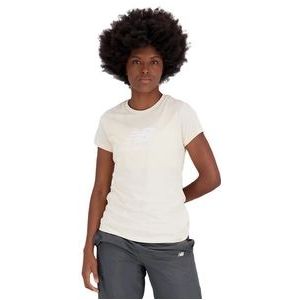 T-Shirt New Balance Women Essentials Stacked Logo Cotton Athletic Team Cream-XL