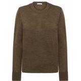 Knowledge Cotton Apparel - Fine Merino Crew Neck - Gebreide Trui - Donker Olijf