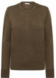 Knowledge Cotton Apparel - Fine Merino Crew Neck - Gebreide Trui - Donker Olijf