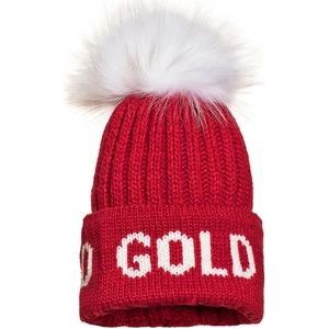 Muts Goldbergh Women Hodd Beanie Real Raccoon Fur Flame