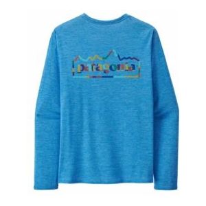 T Shirt Patagonia Men L/S Cap Cool Daily Graphic Shirt Unity Fitz: Vessel Blue X/Dye-S