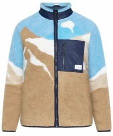 Vest Knowledge Cotton Apparel Unisex Loose Mountain Teddy Jacket Blue-M