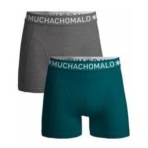 Boxershort Muchachomalo Men Solid Green Grey ( 2-Pack )-L