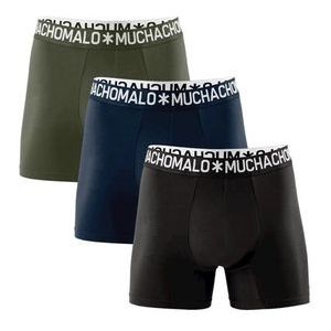 Boxershort Muchachomalo Men Solid Dark blue Black Army green (3-Delig)-L