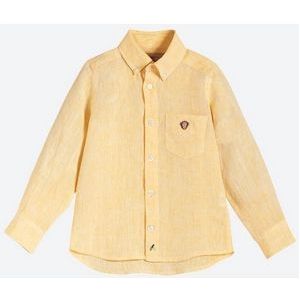 Blouse OAS Kids Yellow Monkey Linen Shirt-8 jaar