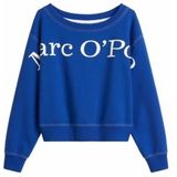 Marc O'Polo Sweatshirt - Shiny Blue - Gecroppte Form - Lange Mouwen