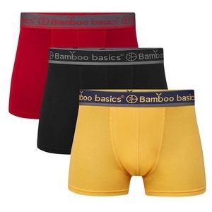 Boxershort Bamboo Basics Men Liam Red Black Ocre (3-Delig)-M