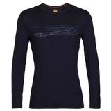 Longsleeve Icebreaker Men 200 Oasis LS Crewe Ski Stripes Midnight Navy-XL