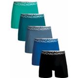 Boxershort Muchachomalo Men Light Cotton Solid Black Blue Blue Green Green ( 5-Pack )-M