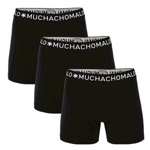 Boxershort Muchachomalo Men Solid Black Black (3-Delig)-XXL