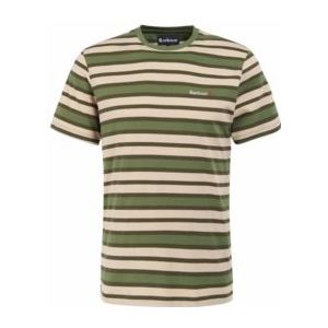 T-Shirt Barbour Men Crundale Stripe Tee Burnt Olive-XXXL