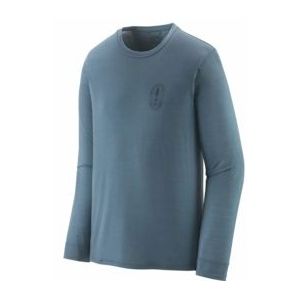 T Shirt Patagonia Men L/S Cap Cool Merino Graphic Shirt Clean Climb Bloom: Utility Blue-XS