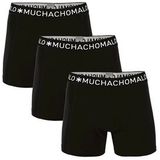 Boxershort Muchachomalo Boys Solid Black Black (3-Delig)-Maat 176