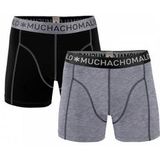 Boxershort Muchachomalo Boys Solid Black Grey (2-Delig)-Maat 122 / 128