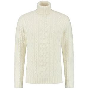Trui Blue Loop Men Essential Cable Sweater White-XL