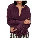 OAS - Tillie Terry Top - Blouse - Bordeauxrood - Zware Jacquard Geweven Badstof