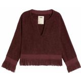 OAS - Tillie Terry Top - Blouse - Bordeauxrood - Zware Jacquard Geweven Badstof