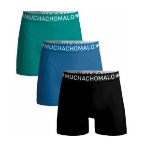 Boxershort Muchachomalo Boys Solid Black Blue Green ( 3-Pack )-Maat 176