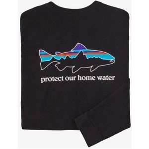 Longsleeve Patagonia Men Home Water Trout Responsibili-Tee  Black-M