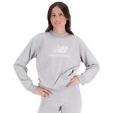 Trui New Balance Women Essentials Stacked Logo French Terry Crewneck Athletic Grey-M