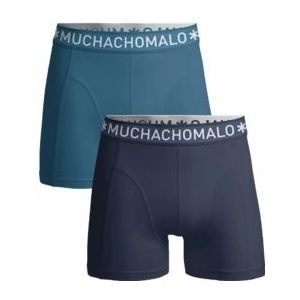 Boxershort Muchachomalo Men Solid Grey Blue ( 2-Pack )-S