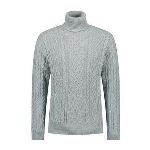 Trui Blue Loop Men Essential Cable Sweater Light Grey-M
