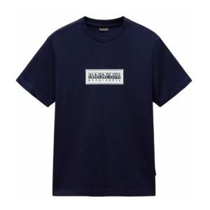 T-Shirt Napapijri Men S-Box Logo SS Blu Marine-XL