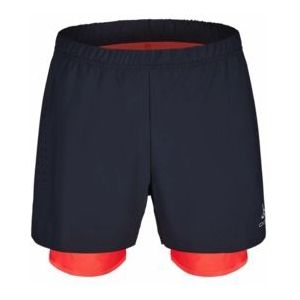 Sportbroek Odlo Men 2-In-1 Short Zeroweight 5 Inch Black Firelight-L