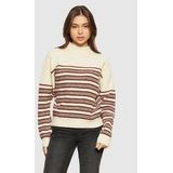 Knowledge Cotton Apparel - RWS - Gebreide Trui - Bruine Streep - 100% Lamswol
