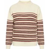 Knowledge Cotton Apparel - RWS - Gebreide Trui - Bruine Streep - 100% Lamswol