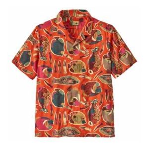 Blouse Patagonia Men Tidal Threads Camp Shirt Wrasse: Pollinator Orange-S