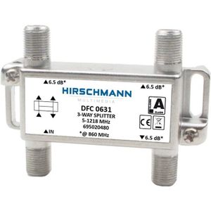 Hirschmann splitter DFC0631 met 3 uitgangen /  6,5 dB / 5-1218 MHz