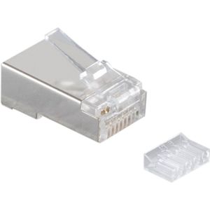 RJ45 krimp connector (STP) voor CAT6 netwerkkabel (vast/flexibel) - per stuk (2-delig)