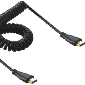 HDMI spiraalkabel - versie 1.4 (4K 30Hz) / zwart - 2 meter