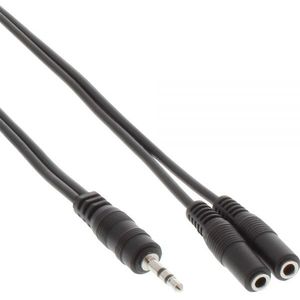 3,5mm Jack naar 2x 3,5mm Jack stereo audio splitter - zwart - 1 meter